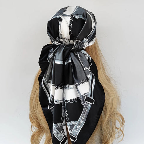 90*90cm Silk Scarf Headwraps For Women Fashion Accessory